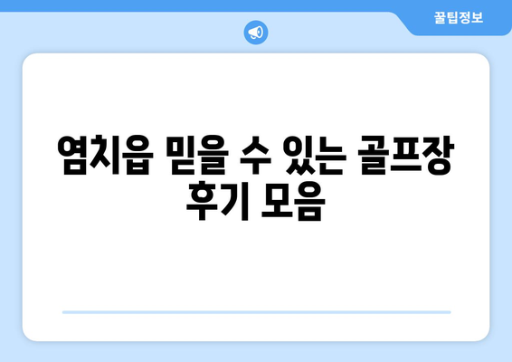 염치읍 믿을 수 있는 골프장 후기 모음