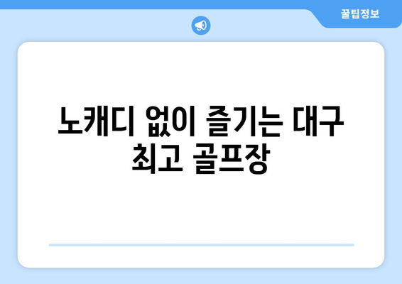 노캐디 없이 즐기는 대구 최고 골프장