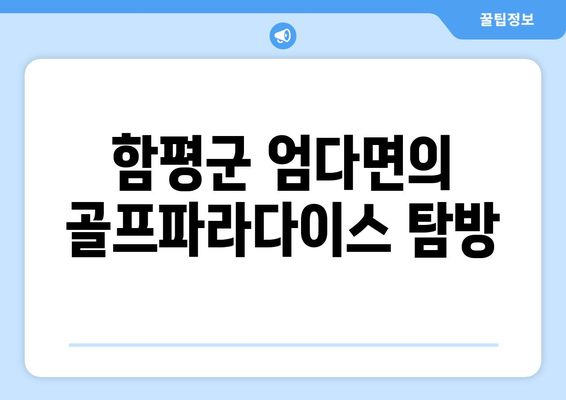 함평군 엄다면의 골프파라다이스 탐방