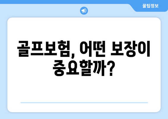 골프보험, 어떤 보장이 중요할까?