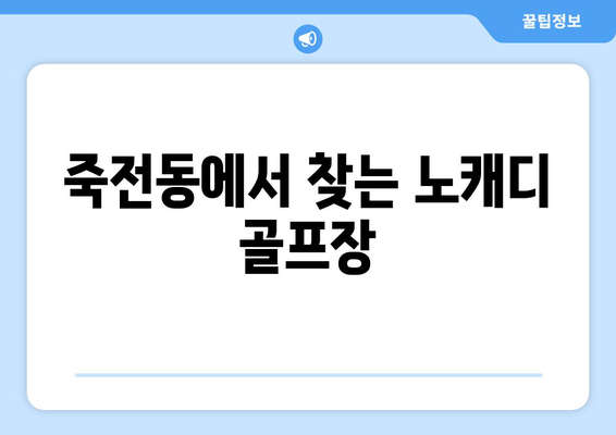 죽전동에서 찾는 노캐디 골프장