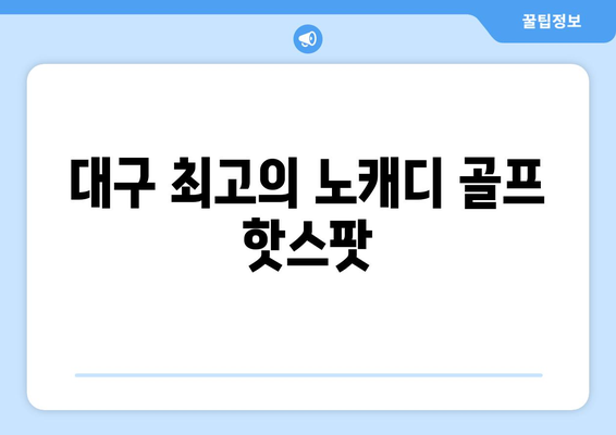 대구 최고의 노캐디 골프 핫스팟