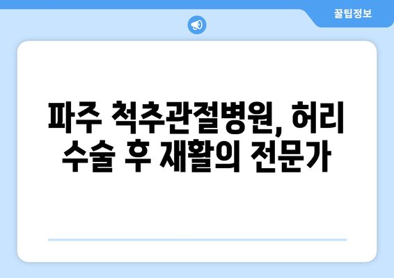 허리 수술 후 재활, 파주 척추관절병원에서 전문적인 도움 받으세요 | 허리 통증, 재활 운동, 수술 후 관리, 파주 병원