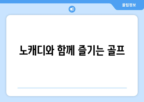 노캐디와 함께 즐기는 골프