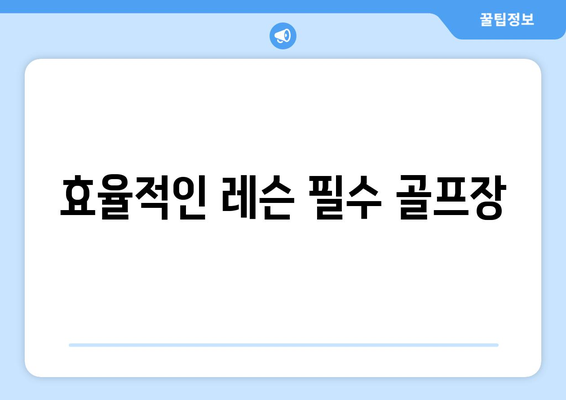 효율적인 레슨 필수 골프장