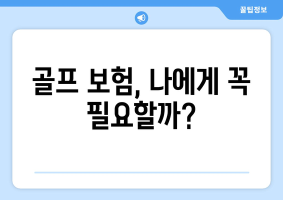 골프 보험, 나에게 꼭 필요할까?