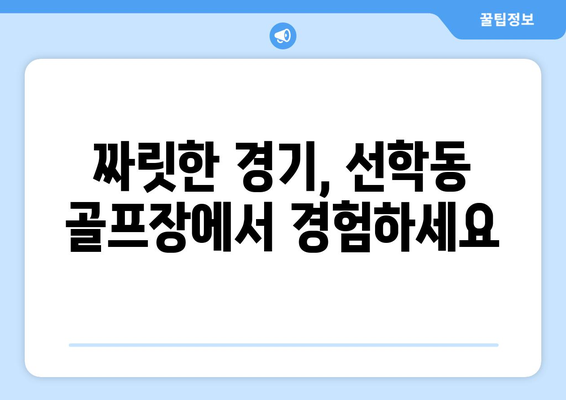 짜릿한 경기, 선학동 골프장에서 경험하세요