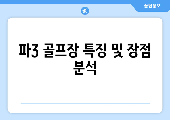 파3 골프장 특징 및 장점 분석