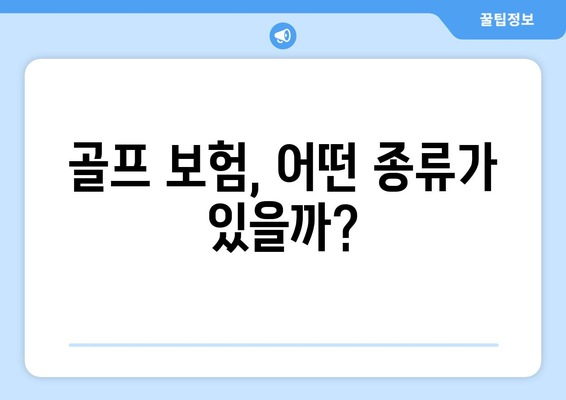 골프 보험, 어떤 종류가 있을까?