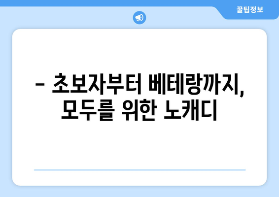 - 초보자부터 베테랑까지, 모두를 위한 노캐디