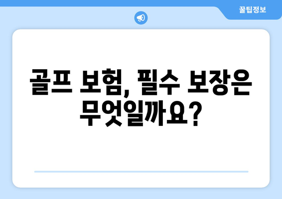 골프 보험, 필수 보장은 무엇일까요?