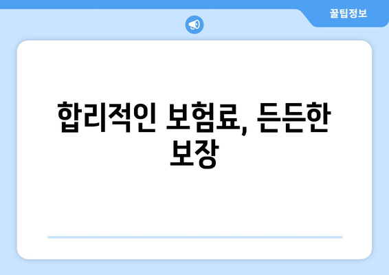 합리적인 보험료, 든든한 보장