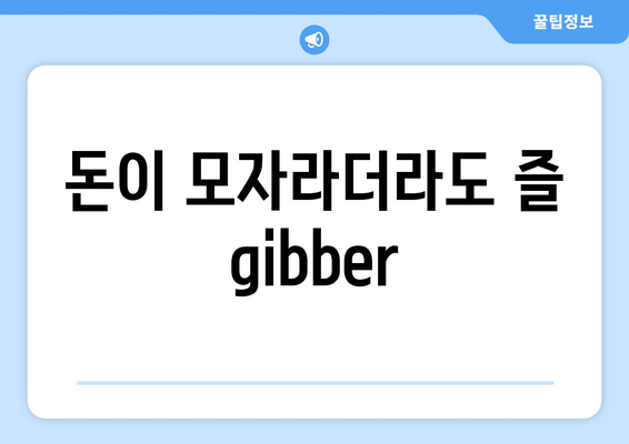 돈이 모자라더라도 즐 gibber