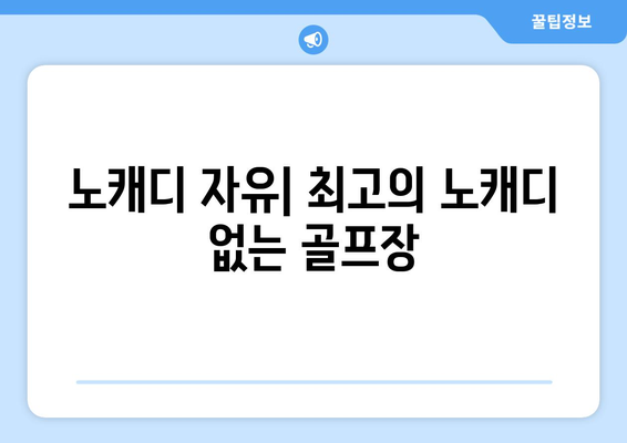 노캐디 자유| 최고의 노캐디 없는 골프장