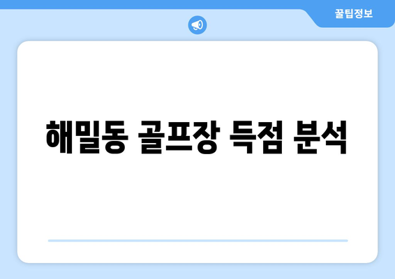 해밀동 골프장 득점 분석