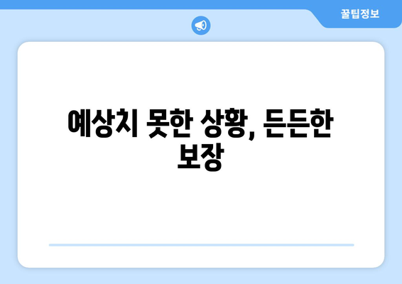 예상치 못한 상황, 든든한 보장