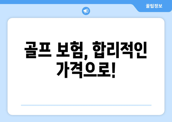 골프 보험, 합리적인 가격으로!