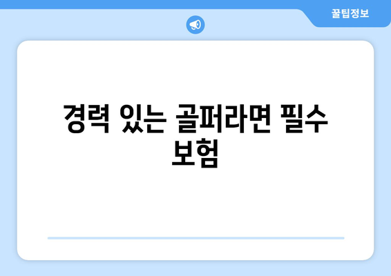 경력 있는 골퍼라면 필수 보험