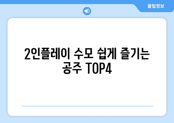 2인플레이 수모 쉽게 즐기는 공주 TOP4