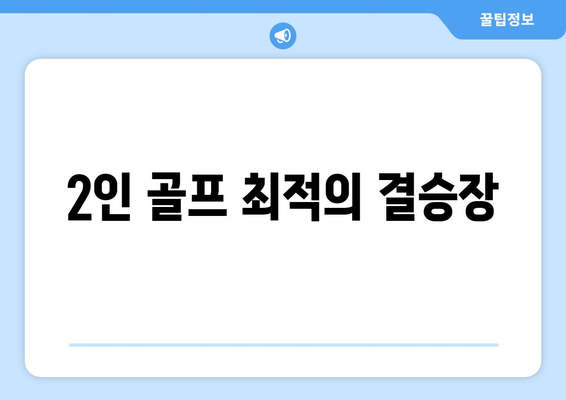 2인 골프 최적의 결승장