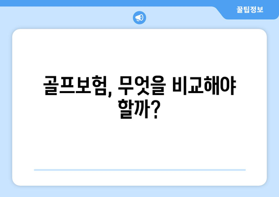 골프보험, 무엇을 비교해야 할까?