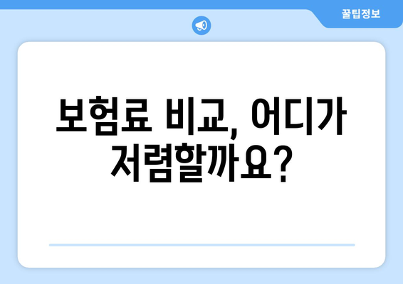 보험료 비교, 어디가 저렴할까요?