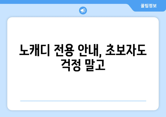 노캐디 전용 안내, 초보자도 걱정 말고