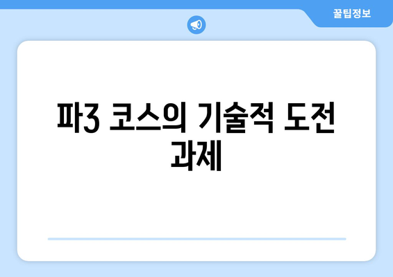 파3 코스의 기술적 도전 과제