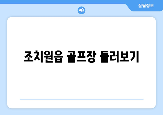 조치원읍 골프장 둘러보기