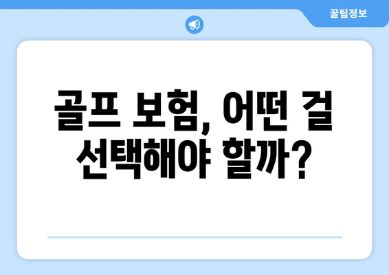 골프 보험, 어떤 걸 선택해야 할까?