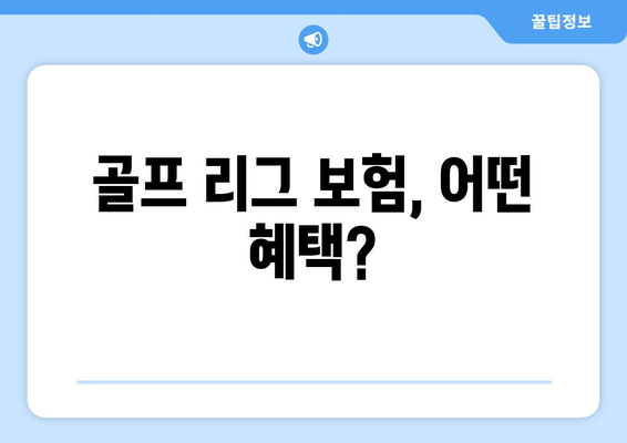 골프 리그 보험, 어떤 혜택?