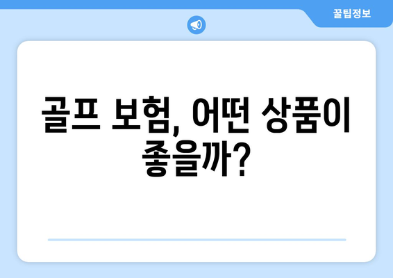 골프 보험, 어떤 상품이 좋을까?