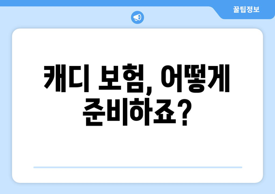 캐디 보험, 어떻게 준비하죠?