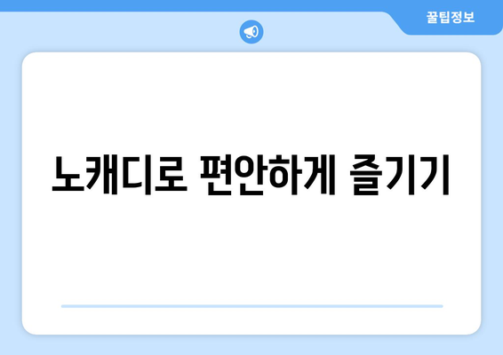 노캐디로 편안하게 즐기기