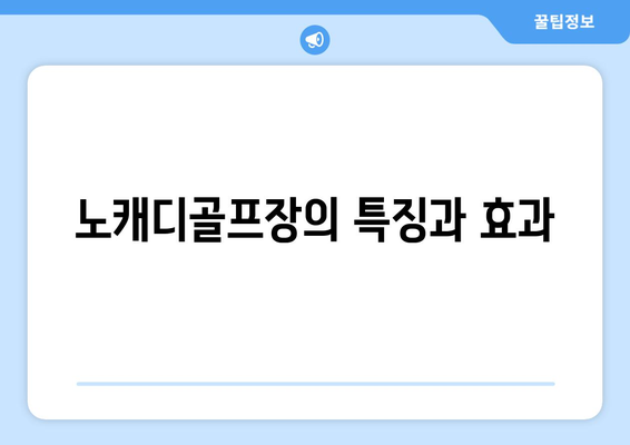 노캐디골프장의 특징과 효과