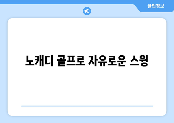 노캐디 골프로 자유로운 스윙