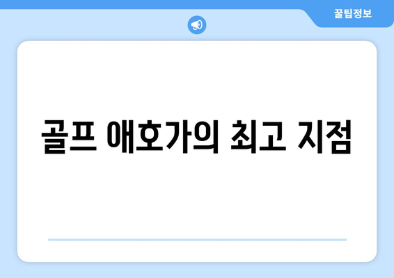 골프 애호가의 최고 지점