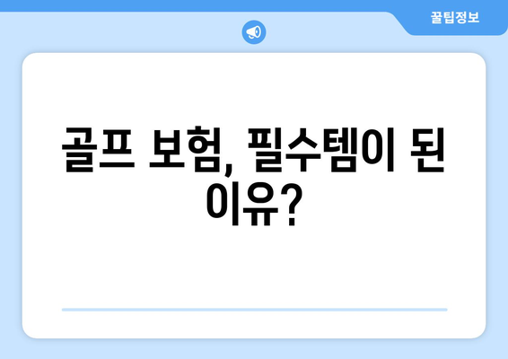 골프 보험, 필수템이 된 이유?