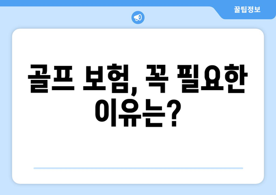 골프 보험, 꼭 필요한 이유는?