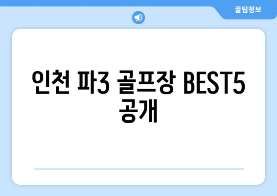 인천 파3 골프장 BEST5 공개