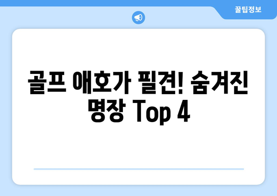 골프 애호가 필견! 숨겨진 명장 Top 4