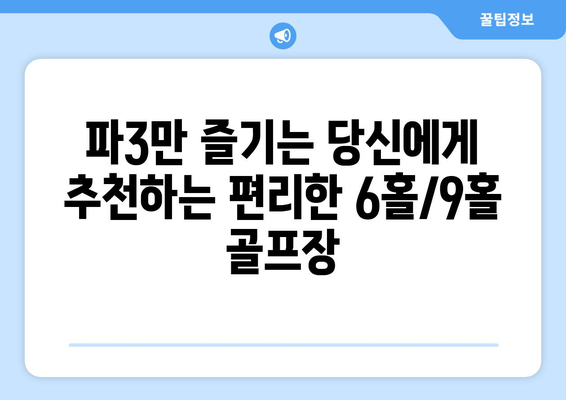 파3만 즐기는 당신에게 추천하는 편리한 6홀/9홀 골프장