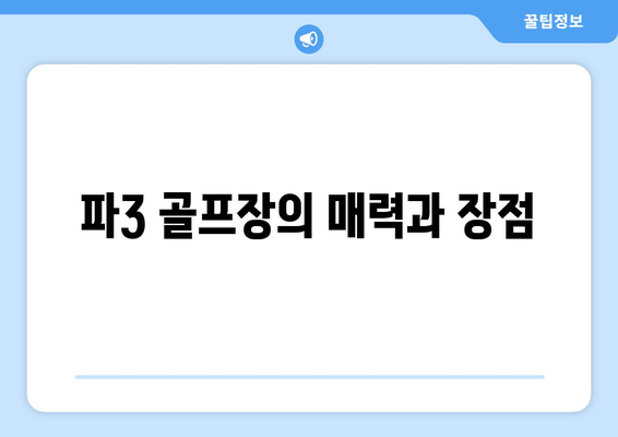 파3 골프장의 매력과 장점