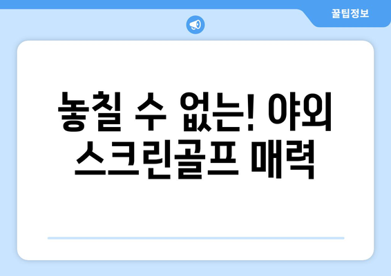 놓칠 수 없는! 야외 스크린골프 매력