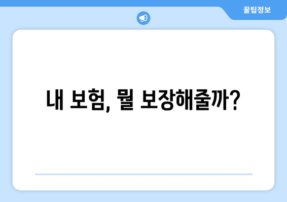 내 보험, 뭘 보장해줄까?