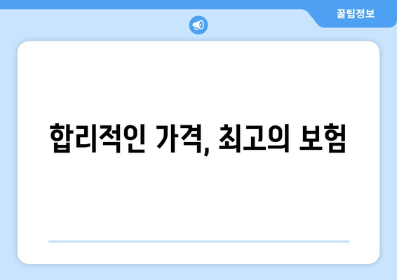 합리적인 가격, 최고의 보험