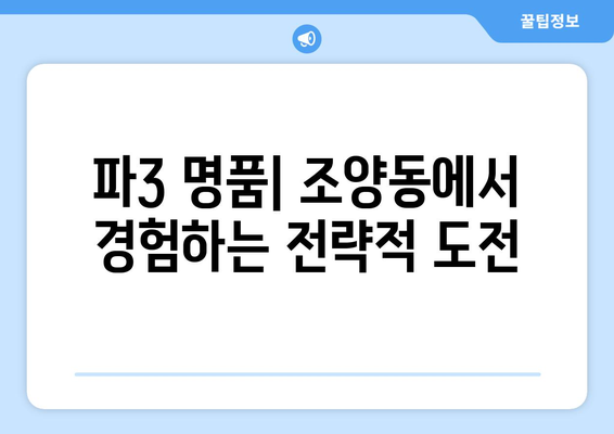 파3 명품| 조양동에서 경험하는 전략적 도전