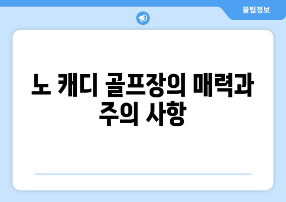 노 캐디 골프장의 매력과 주의 사항