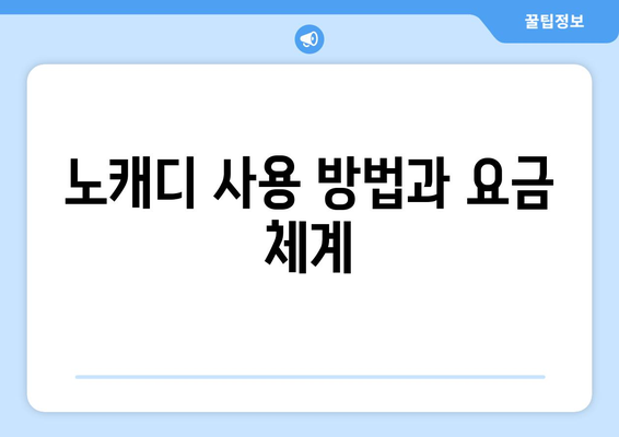 노캐디 사용 방법과 요금 체계