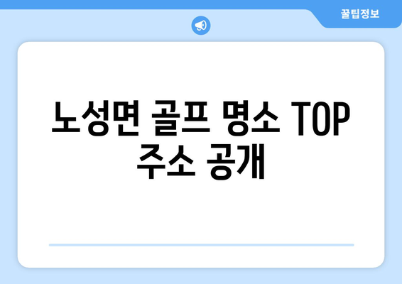 노성면 골프 명소 TOP 주소 공개